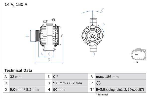 Alternator/Dynamo Bosch 0 986 084 590