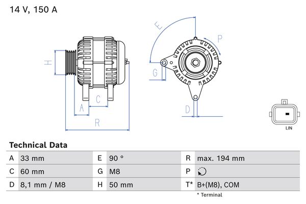 Alternator/Dynamo Bosch 0 986 084 690