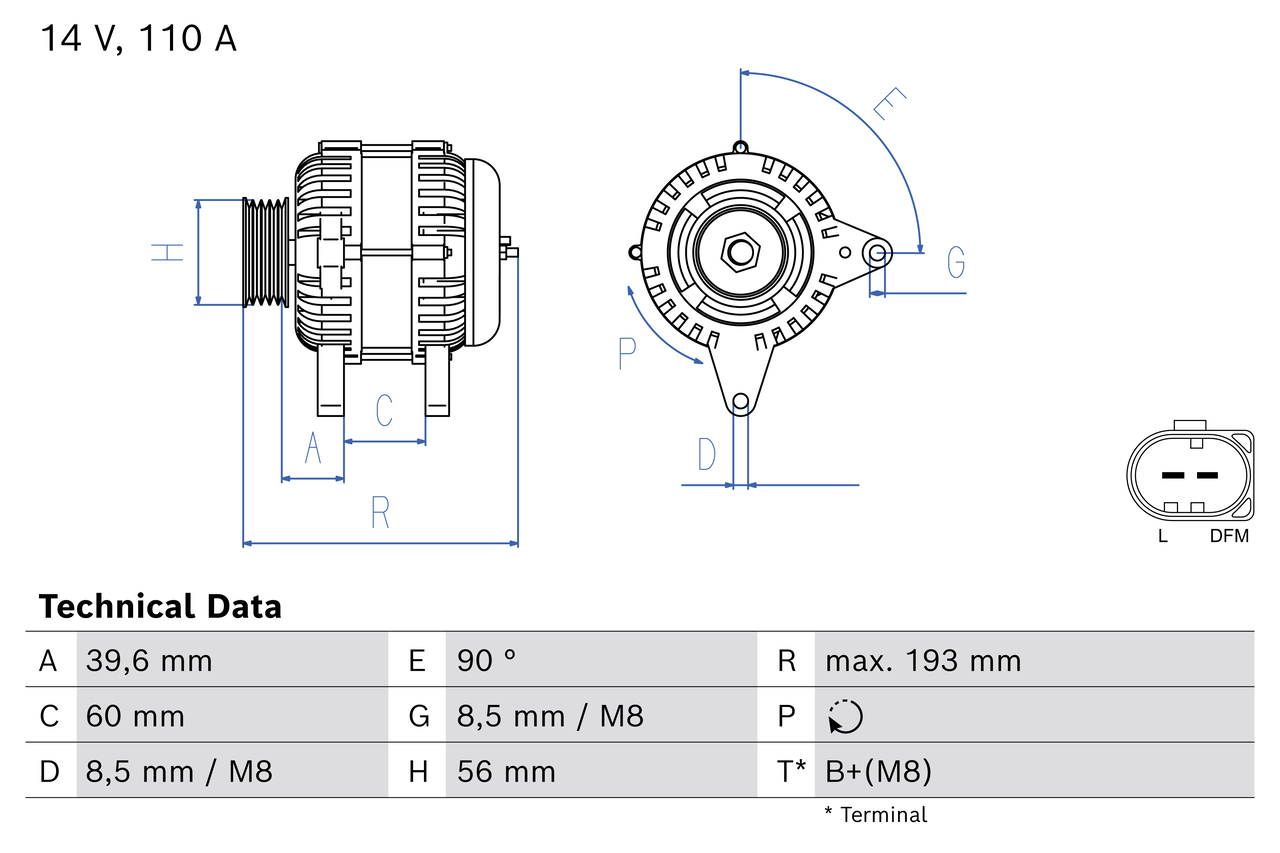 Alternator/Dynamo Bosch 0 986 084 930