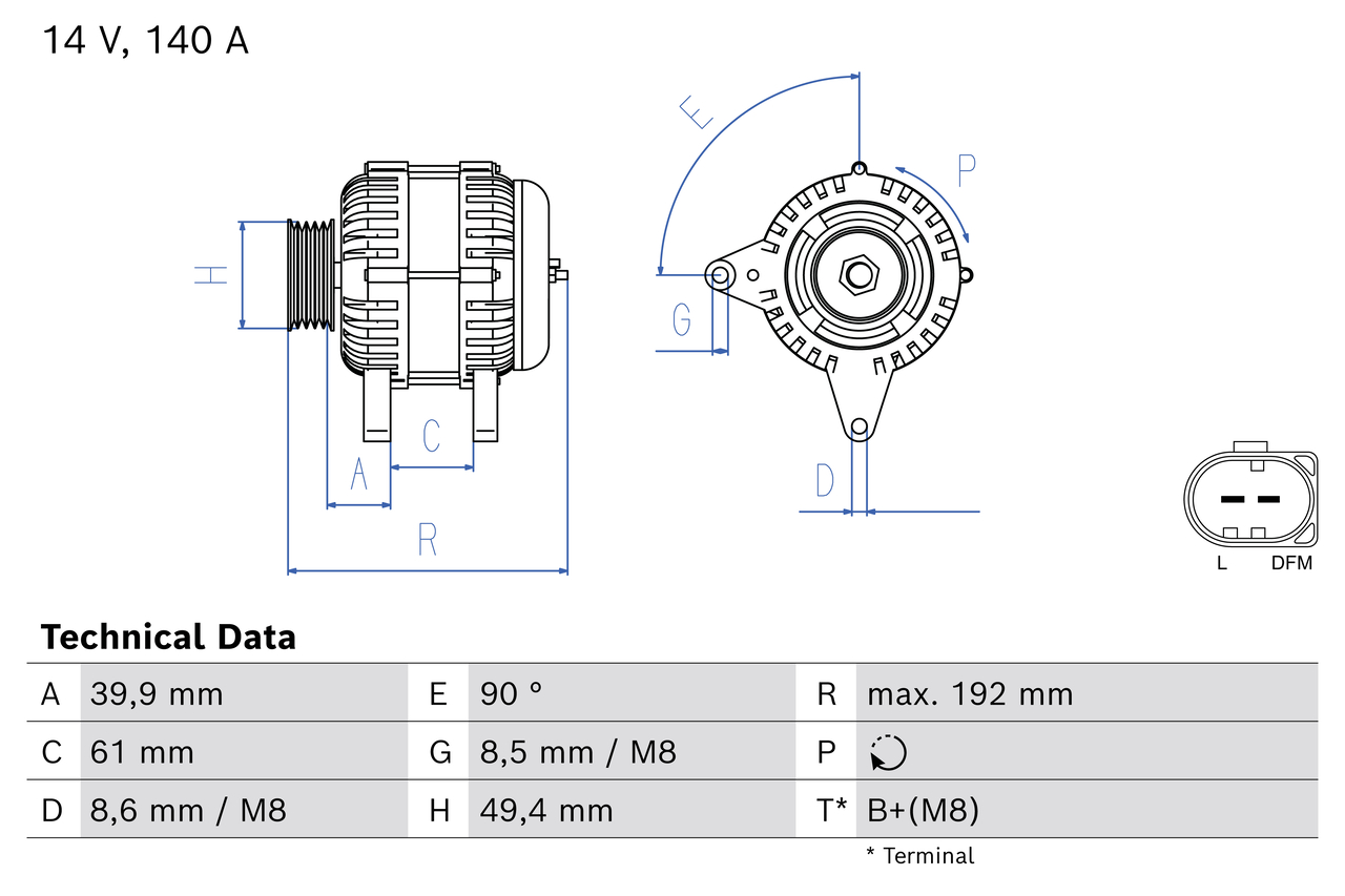 Alternator/Dynamo Bosch 0 986 085 910