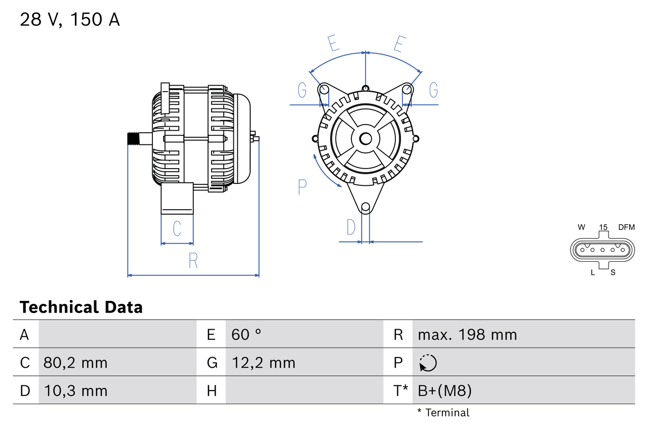 Alternator/Dynamo Bosch 0 986 085 990