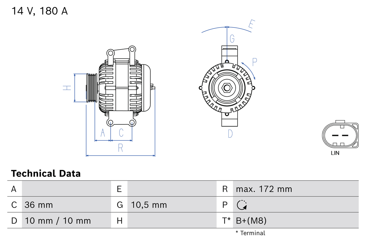 Alternator/Dynamo Bosch 0 986 086 030