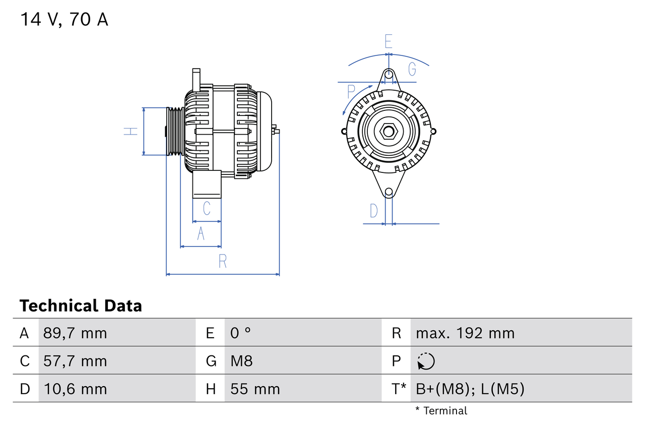 Dynamo / Alternator Bosch 0 986 086 690