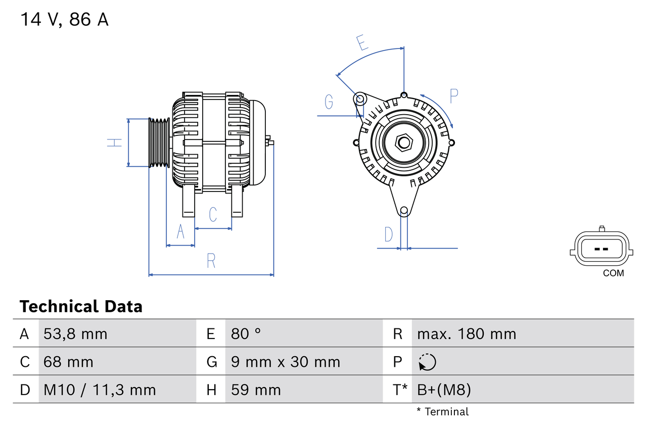 Dynamo / Alternator Bosch 0 986 086 980