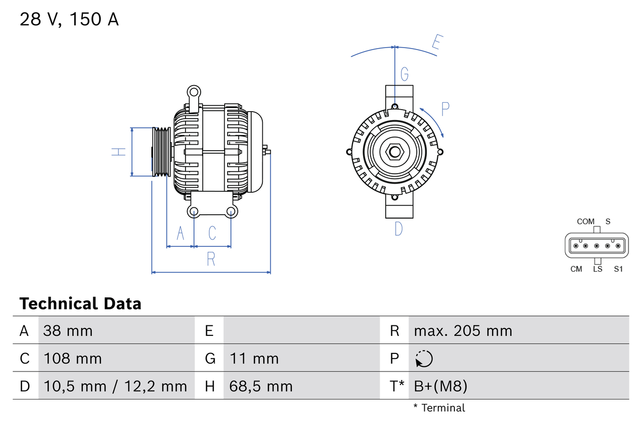 Dynamo / Alternator Bosch 0 986 087 500