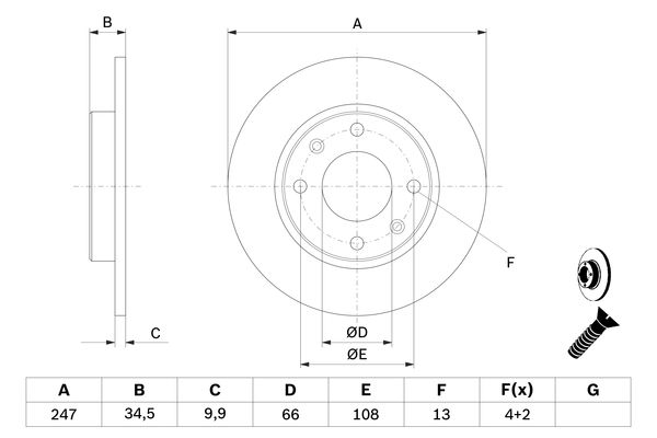 Bosch Remschijven 0 986 479 C54
