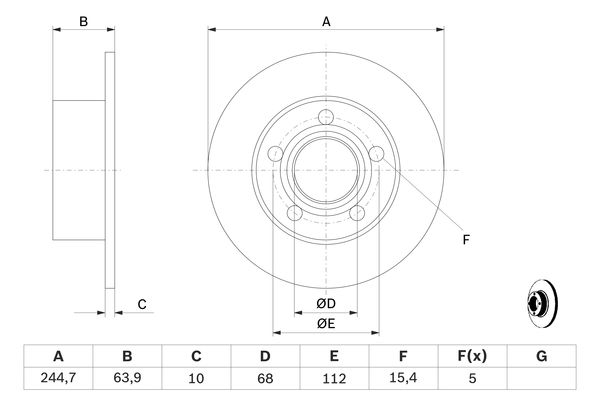 Bosch Remschijven 0 986 479 B22