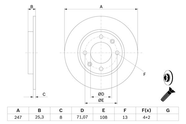 Bosch Remschijven 0 986 479 B35