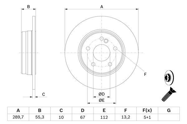 Bosch Remschijven 0 986 479 B41