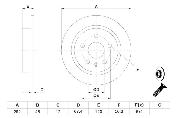 Bosch Remschijven 0 986 479 C73