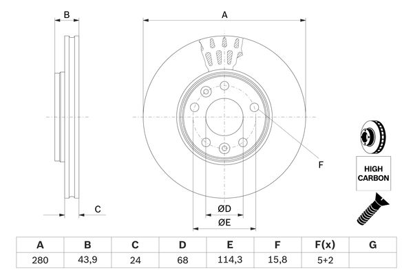 Bosch Remschijven 0 986 479 C62