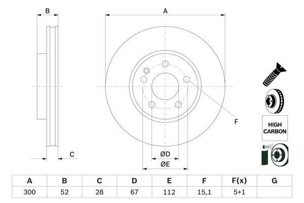 Bosch Remschijven 0 986 479 D57