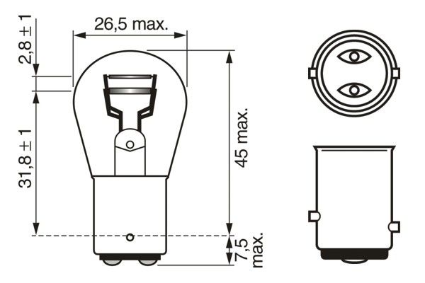 Bosch Gloeilamp, achteruitrijlicht 1 987 301 016