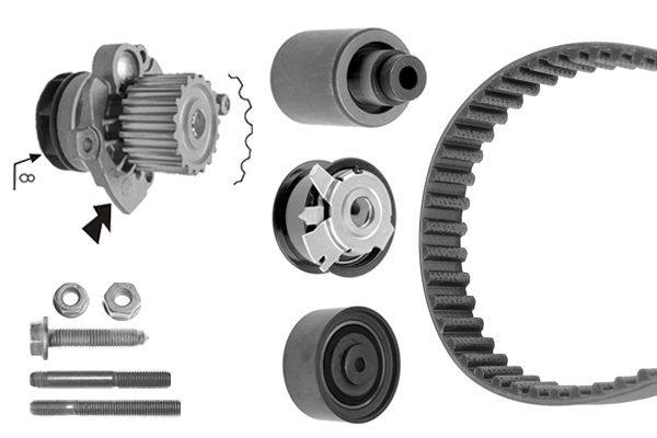 Distributieriem kit inclusief waterpomp Bosch 1 987 946 418