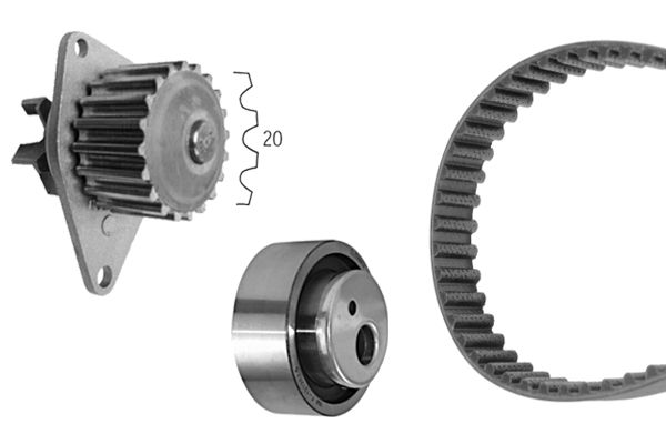 Distributieriem kit inclusief waterpomp Bosch 1 987 948 702