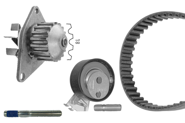 Distributieriem kit inclusief waterpomp Bosch 1 987 948 725