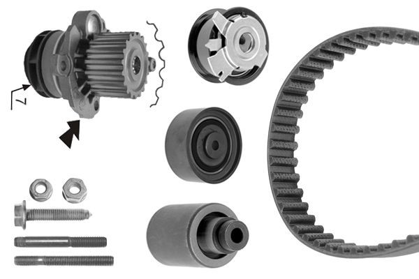 Distributieriem kit inclusief waterpomp Bosch 1 987 948 866