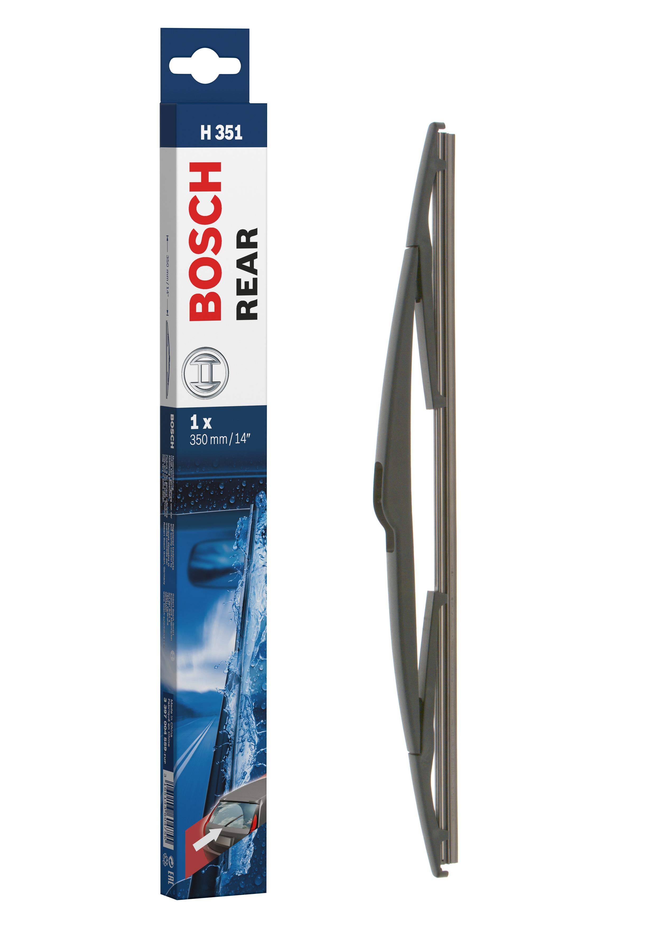 Ruitenwisserblad Bosch 3 397 004 559 - Bosch H351 - Ruitenwisser Rear - Lengte: 350 mm - wisserblad achter