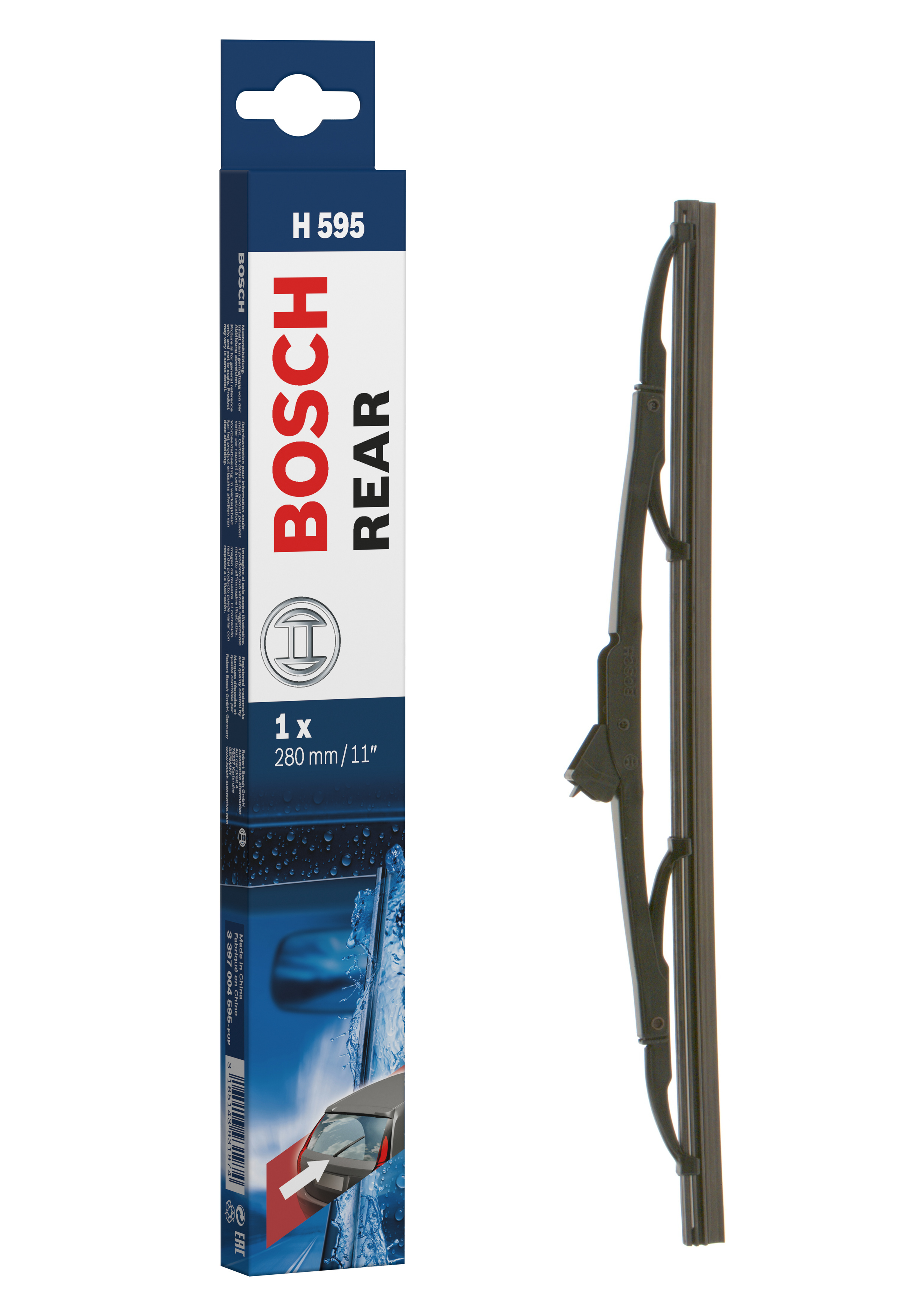 Ruitenwisserblad Bosch 3 397 004 595 - Bosch H595 - Ruitenwisser Rear - Lengte: 280 mm - wisserblad achter