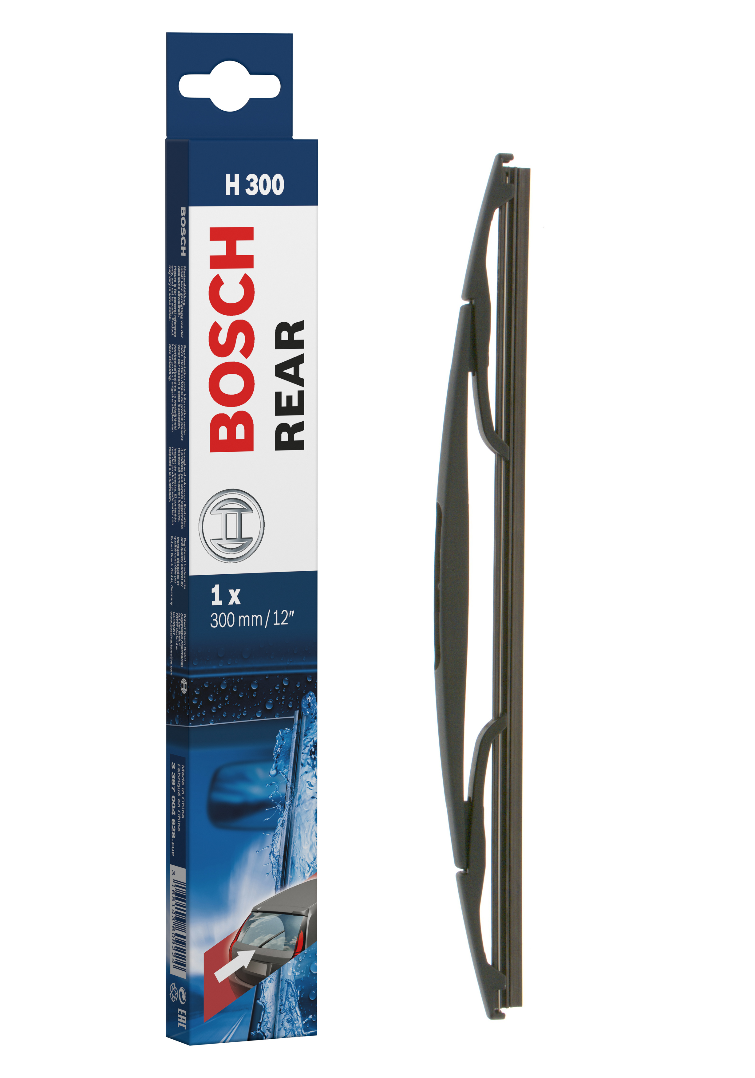 Ruitenwisserblad Bosch 3 397 004 628 - Bosch H300 - Ruitenwisser Rear - Lengte: 300 mm - wisserblad achter