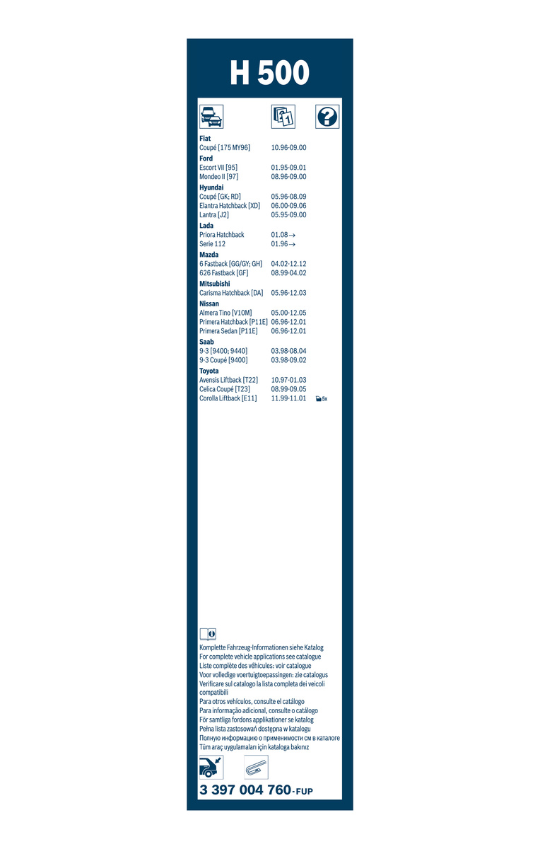 Bosch Ruitenwisserblad 3 397 004 760