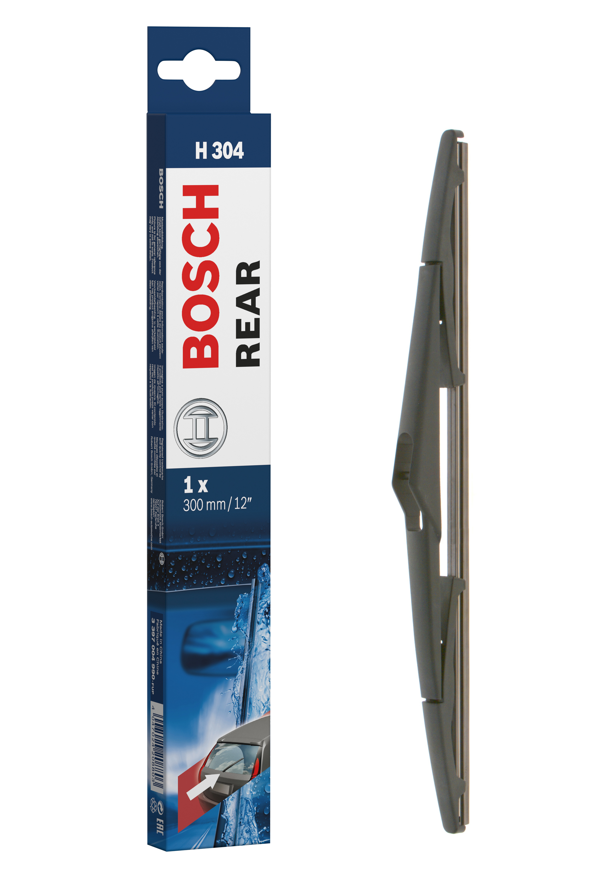 Ruitenwisserblad Bosch 3 397 004 990 - Bosch H304 - Ruitenwisser Rear - Lengte: 300 mm - wisserblad achter