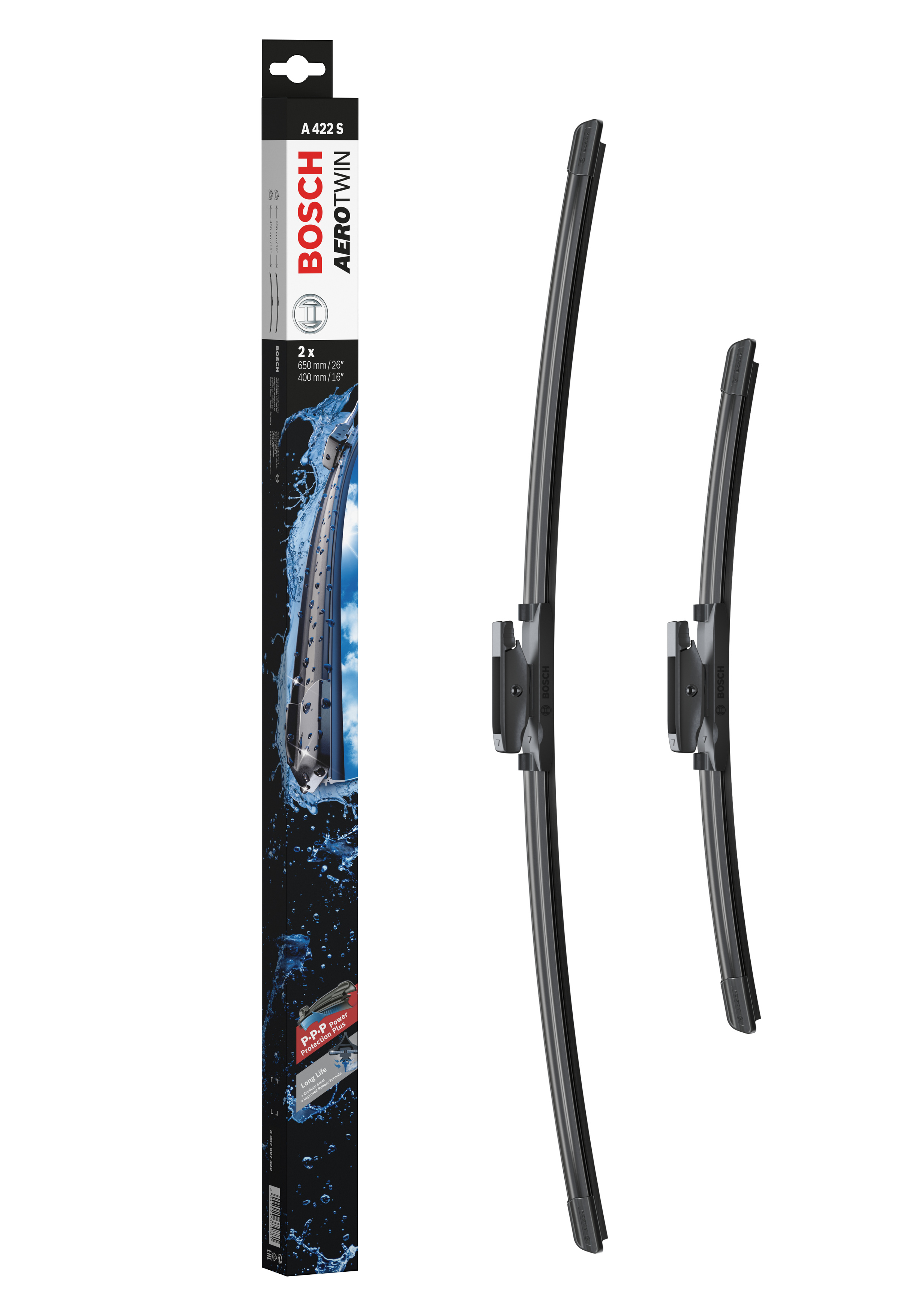 Ruitenwisserblad Bosch 3 397 007 422 - Bosch A422S - Ruitenwissers Aerotwin - Lengte: 650/400 mm - set wisserbladen voor