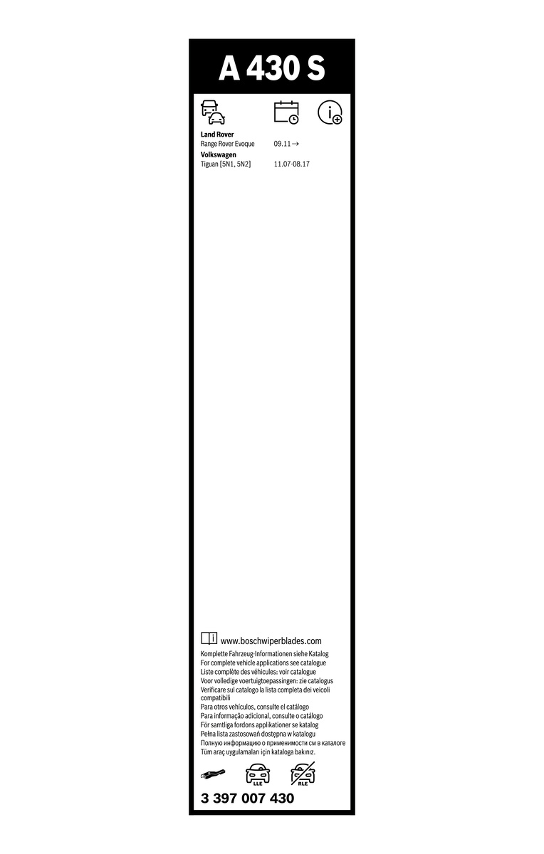 Bosch Ruitenwisserblad 3 397 007 430
