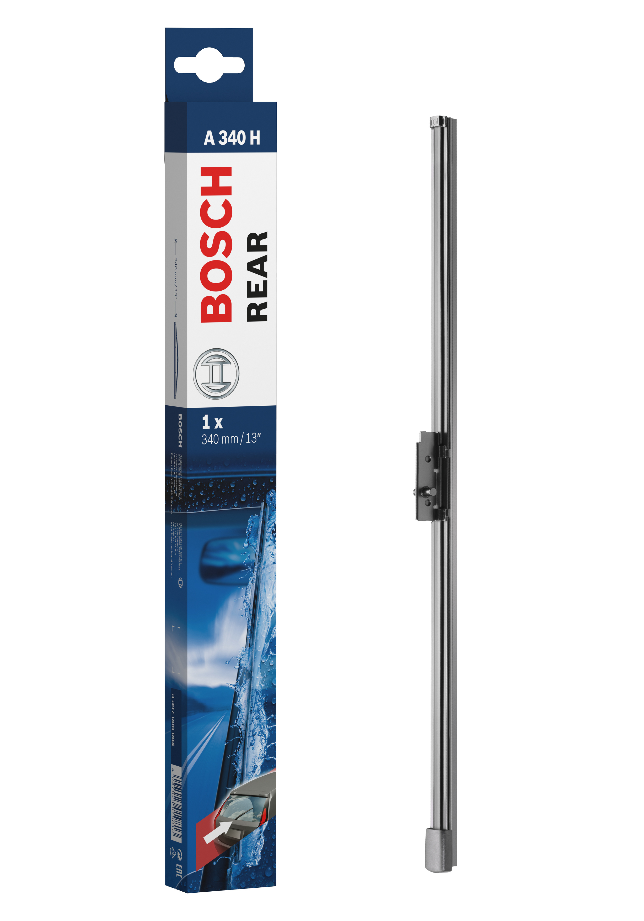 Ruitenwisserblad Bosch 3 397 008 004 - Bosch A340H - Ruitenwisser Rear - Lengte: 340 mm - wisserblad achter