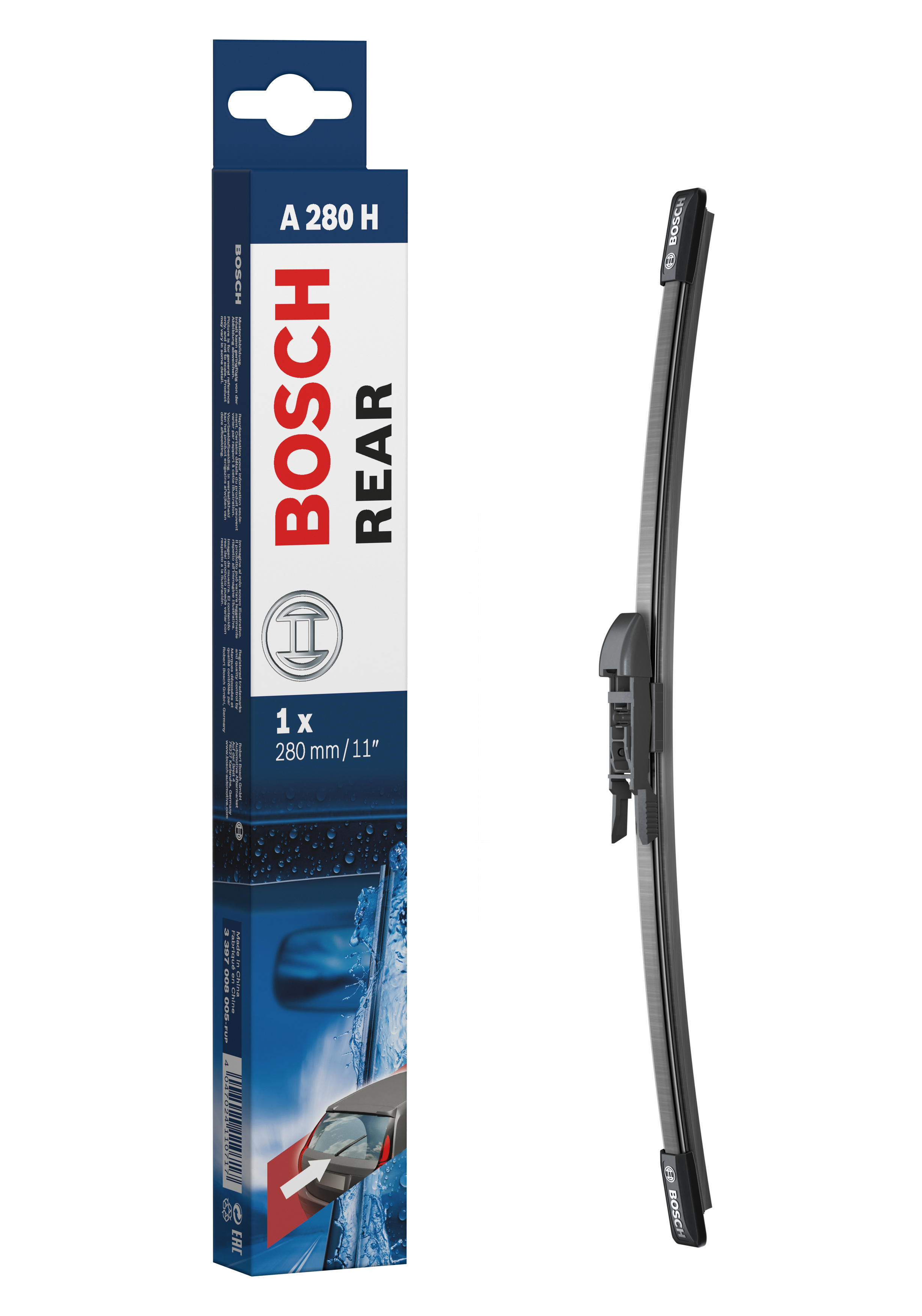 Ruitenwisserblad Bosch 3 397 008 005 - Bosch A280H - Ruitenwisser Rear - Lengte: 280 mm - wisserblad achter