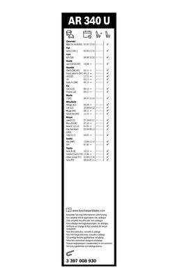 Bosch Ruitenwisserblad 3 397 008 930