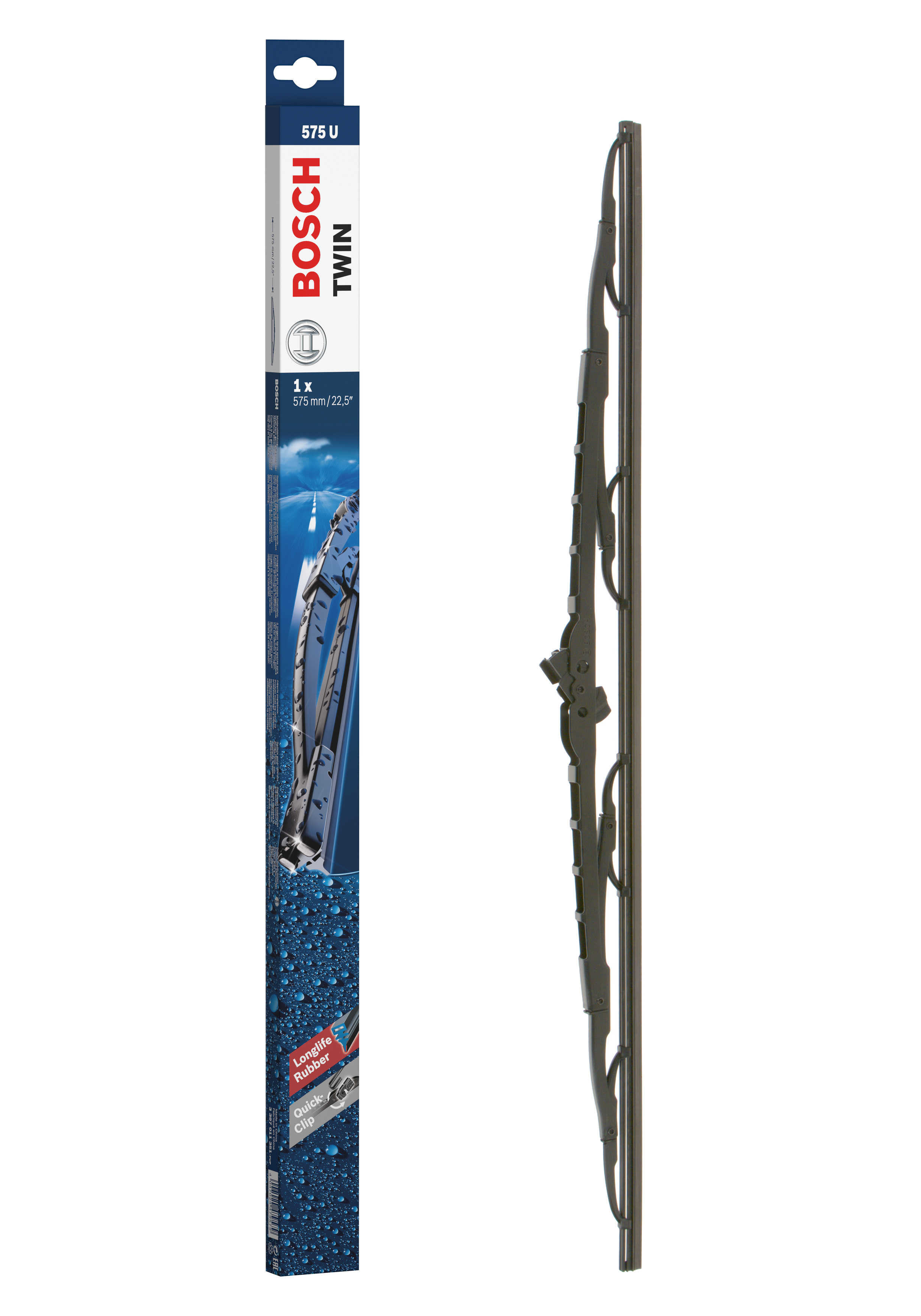 Ruitenwisserblad Bosch 3 397 011 351 - Bosch 575U - Ruitenwisser Twin - Lengte: 575 mm - enkele wisser voor