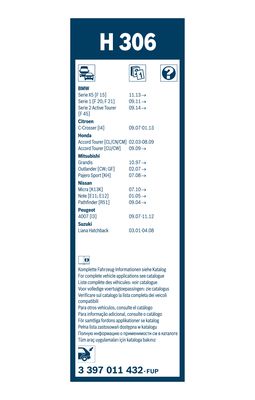 Bosch Ruitenwisserblad 3 397 011 432