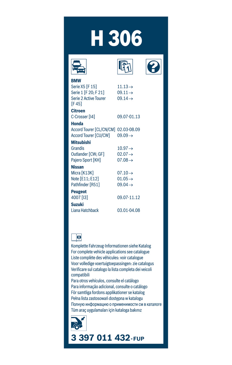 Bosch Ruitenwisserblad 3 397 011 432