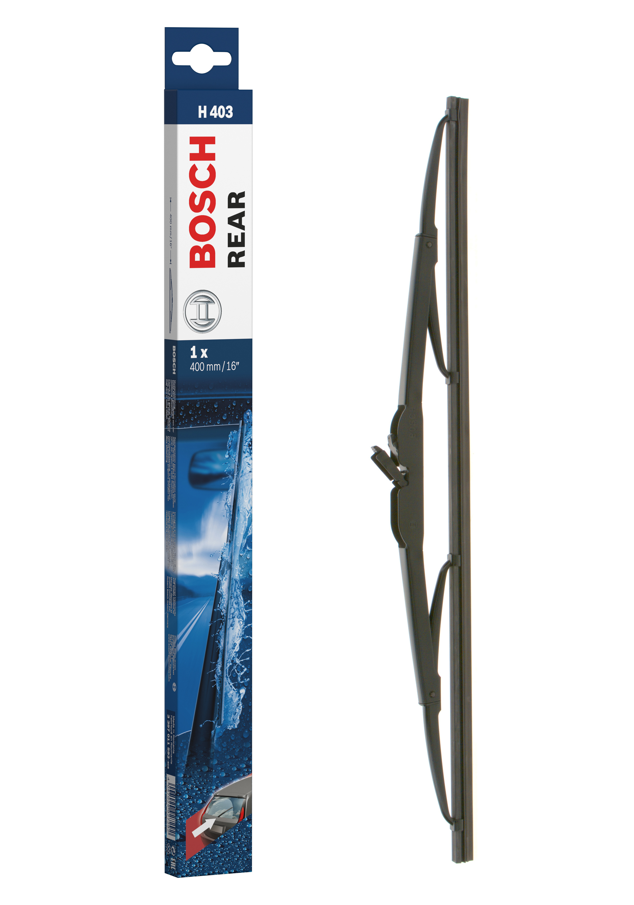 Ruitenwisserblad Bosch 3 397 011 592 - Bosch H403 - Ruitenwisser Rear - Lengte: 400 mm - wisserblad achter