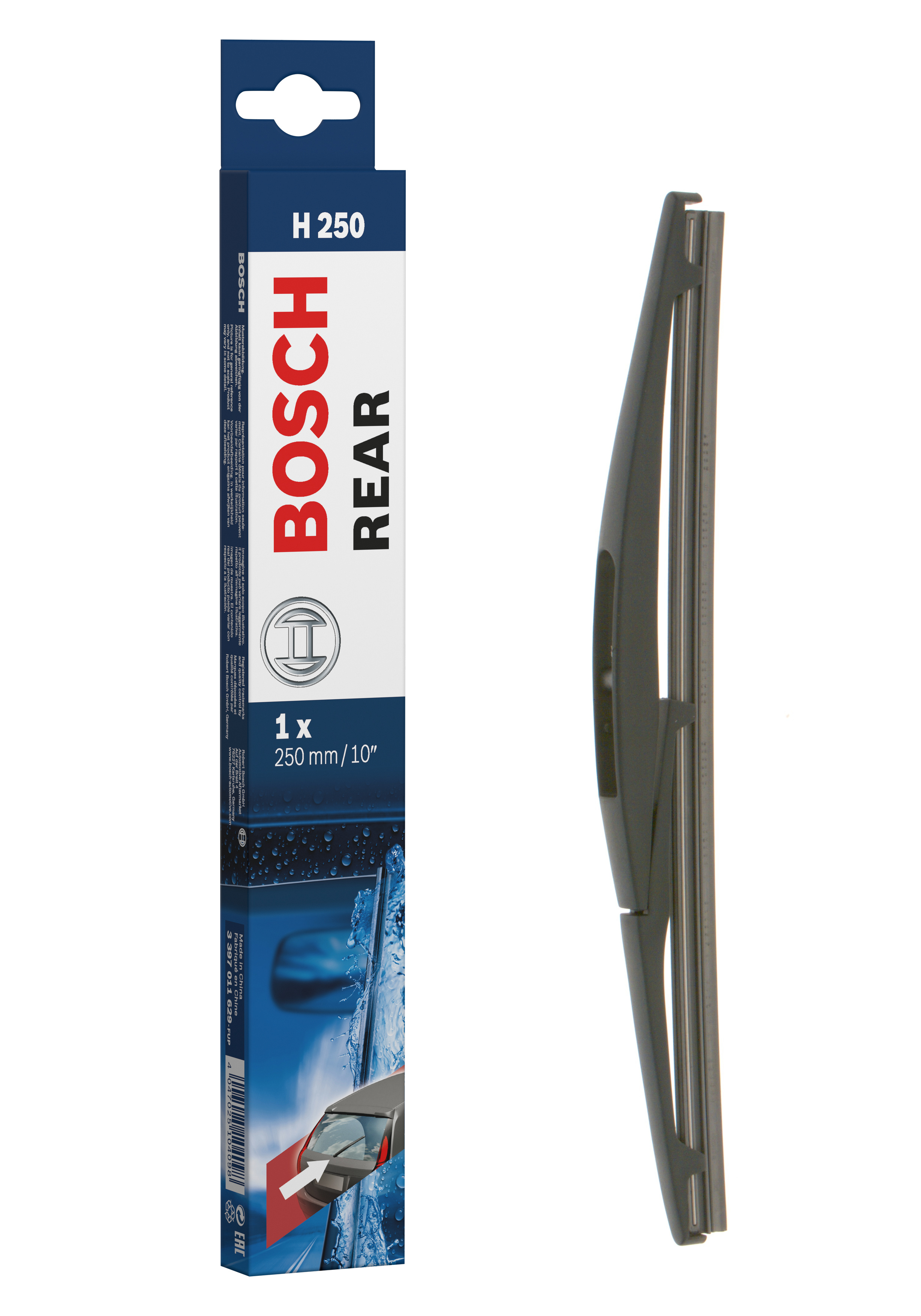 Ruitenwisserblad Bosch 3 397 011 629 - Bosch H250 - Ruitenwisser Rear - Lengte: 250 mm - wisserblad achter