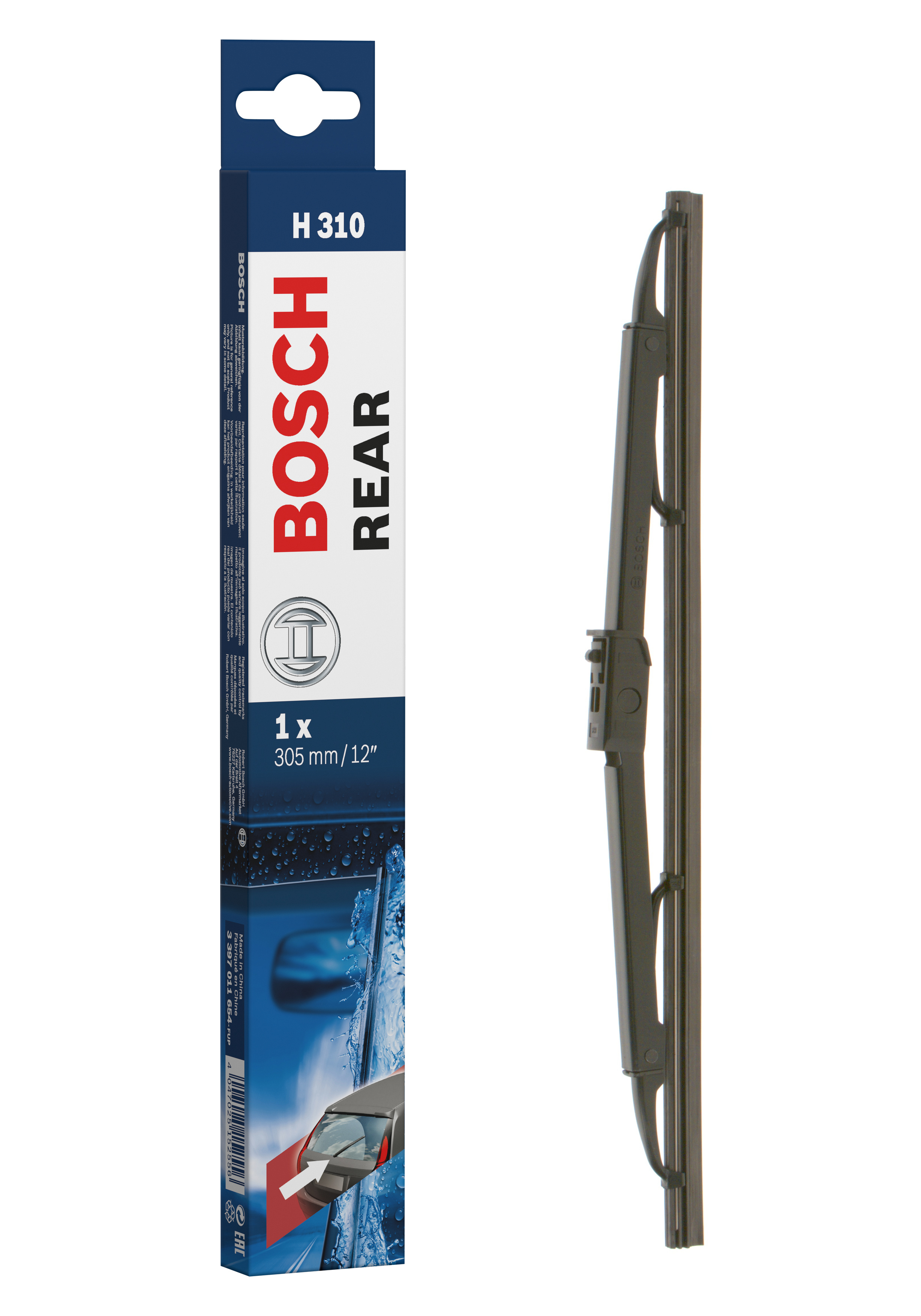 Ruitenwisserblad Bosch 3 397 011 654 - Bosch H310 - Ruitenwisser Rear - Lengte: 300 mm - wisserblad achter