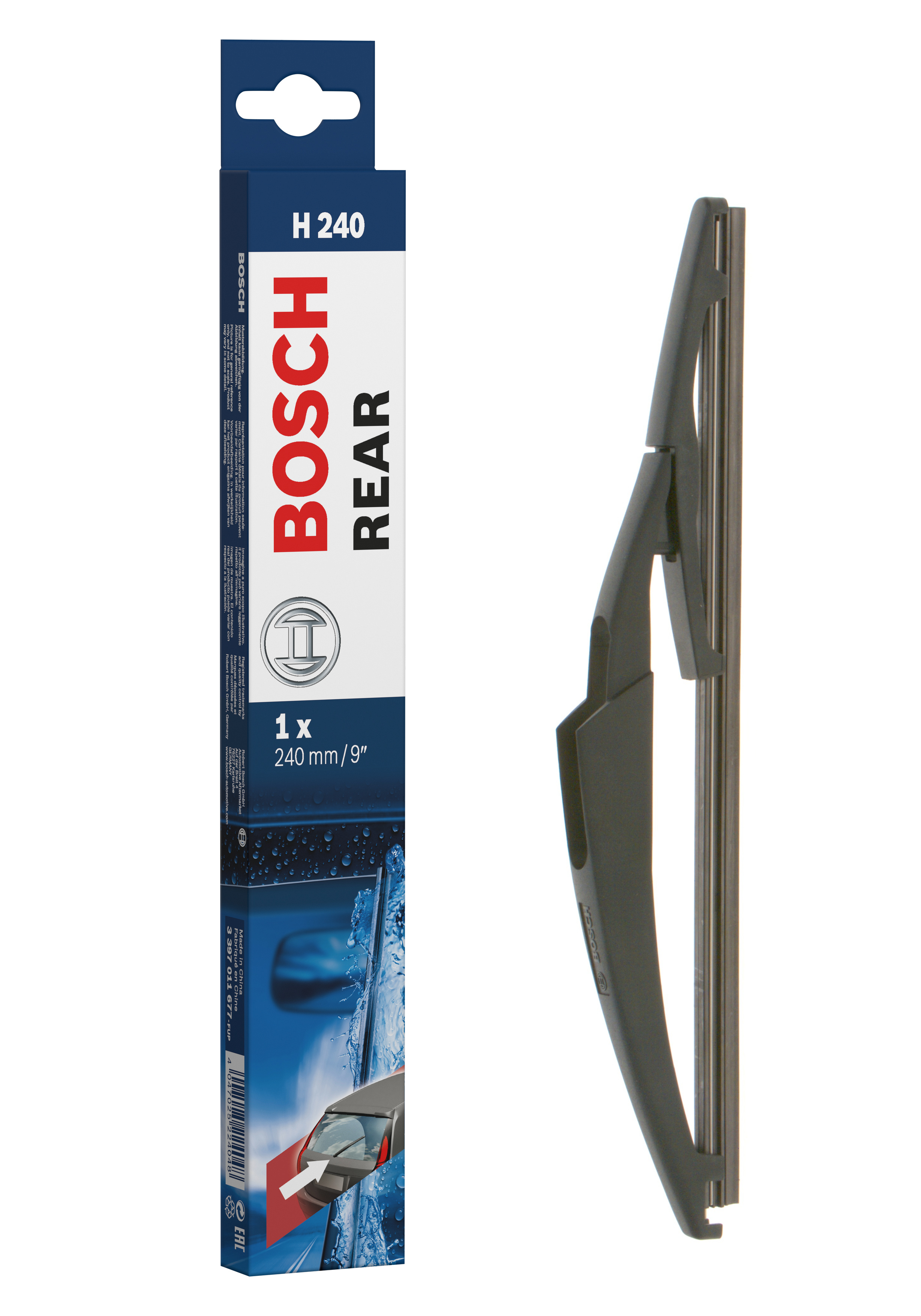 Ruitenwisserblad Bosch 3 397 011 677 - Bosch H240 - Ruitenwisser Rear - Lengte: 240 mm - wisserblad achter