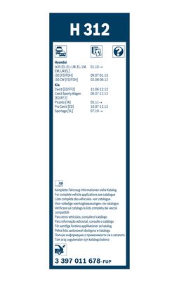Bosch Ruitenwisserblad 3 397 011 678