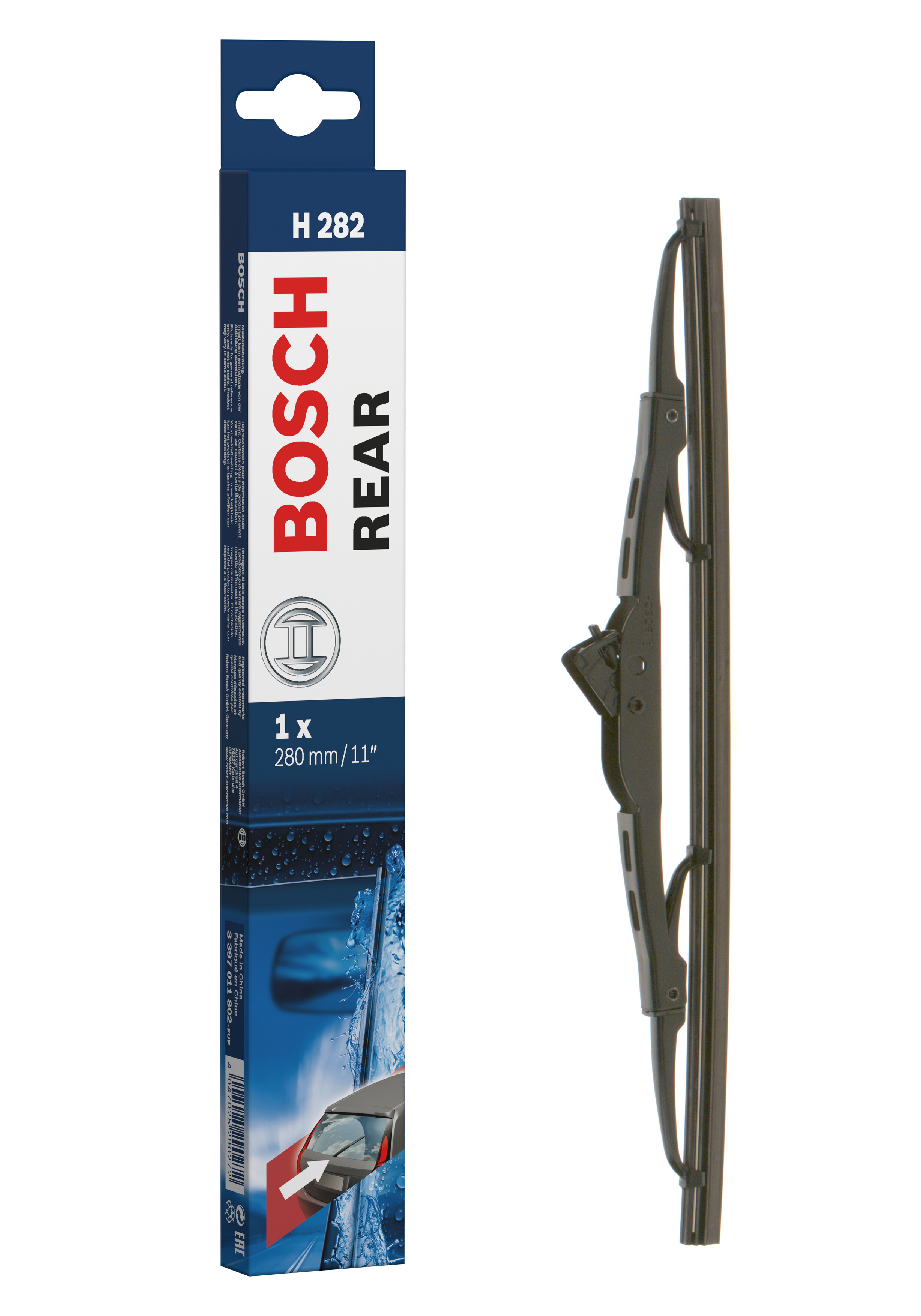 Ruitenwisserblad Bosch 3 397 011 802 - Bosch H282 - Ruitenwisser Rear - Lengte: 280 mm - wisserblad achter