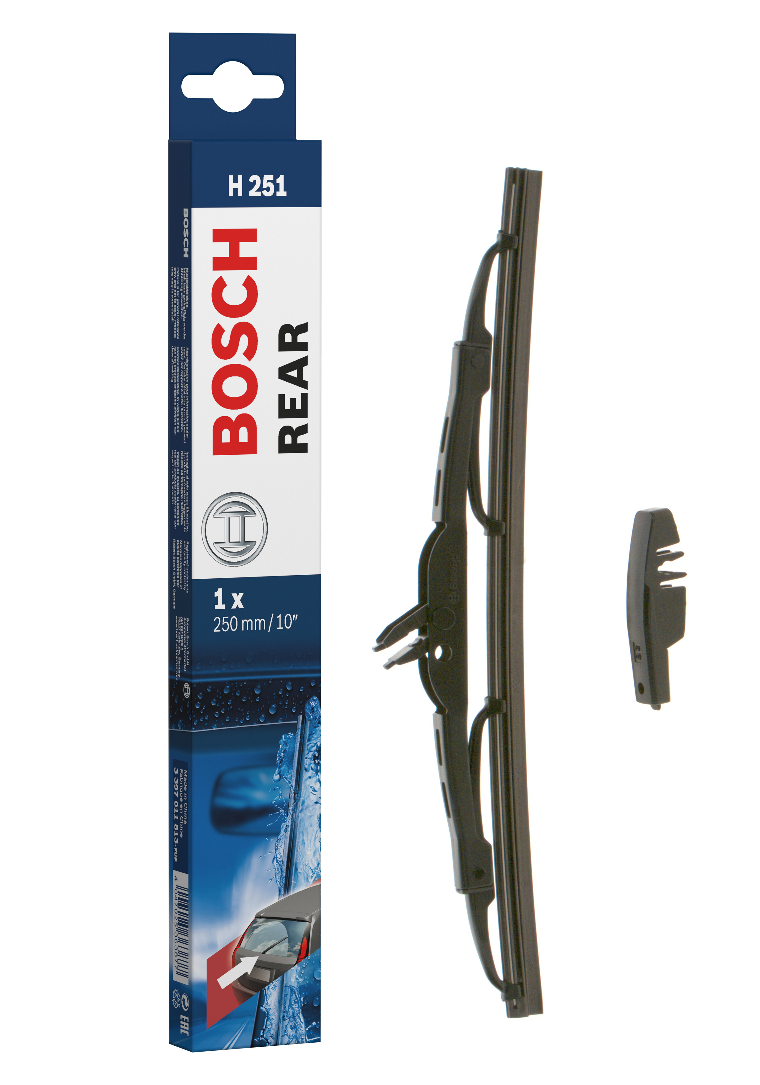 Ruitenwisserblad Bosch 3 397 011 813 - Bosch H251 - Ruitenwisser Rear - Lengte: 250 mm - wisserblad achter