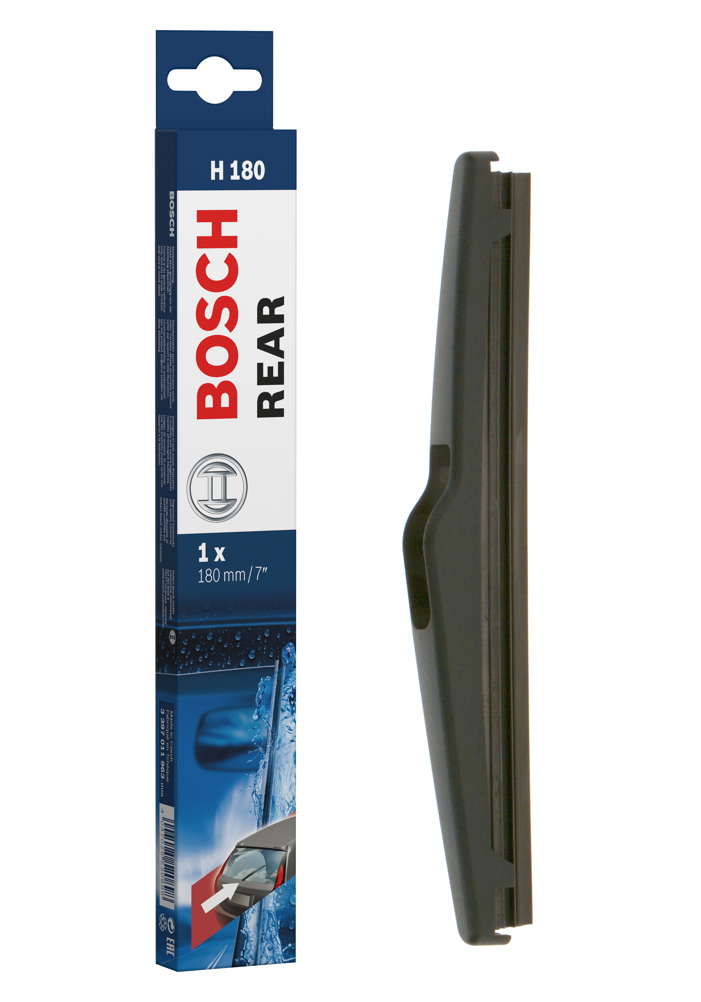 Ruitenwisserblad Bosch 3 397 011 963 - Bosch H180 - Ruitenwisser Rear - Lengte: 180 mm - wisserblad achter