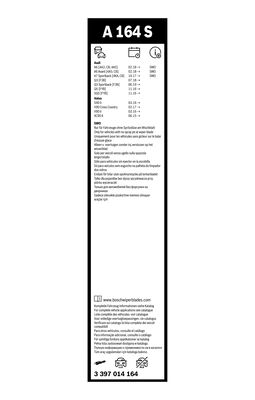Bosch Ruitenwisserblad 3 397 014 164