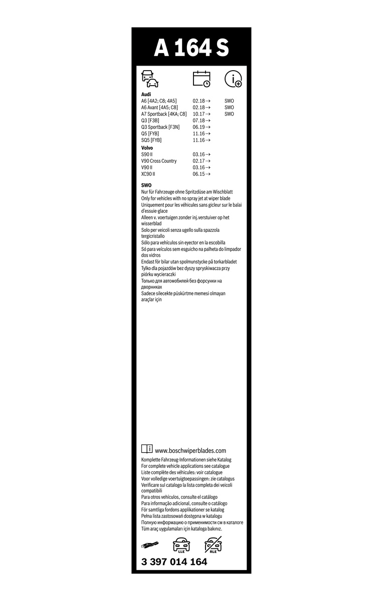 Bosch Ruitenwisserblad 3 397 014 164