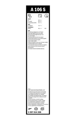 Bosch Ruitenwisserblad 3 397 014 208
