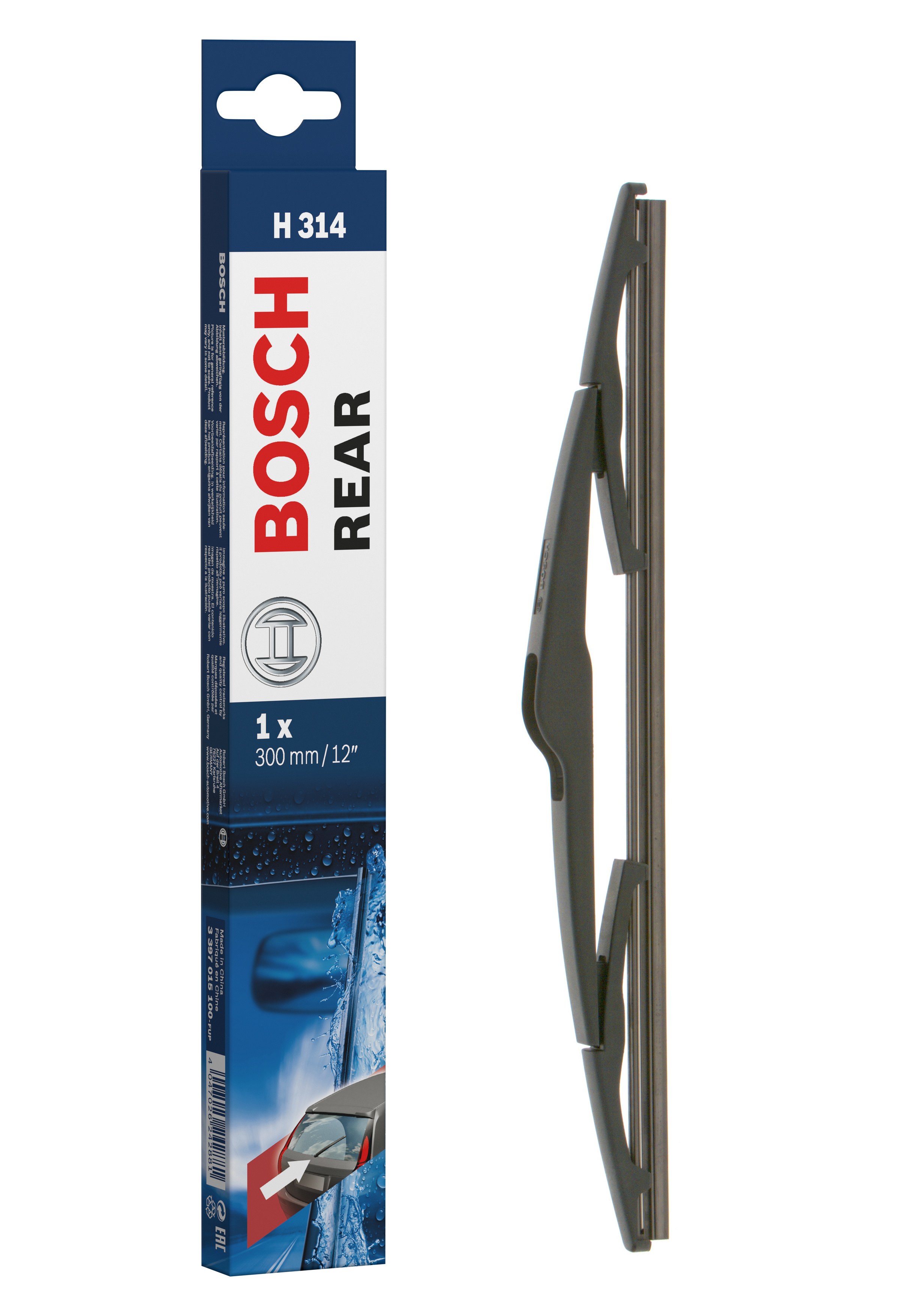 Ruitenwisserblad Bosch 3 397 015 100 - Bosch H314 - Ruitenwisser Rear - Lengte: 300 mm - wisserblad achter