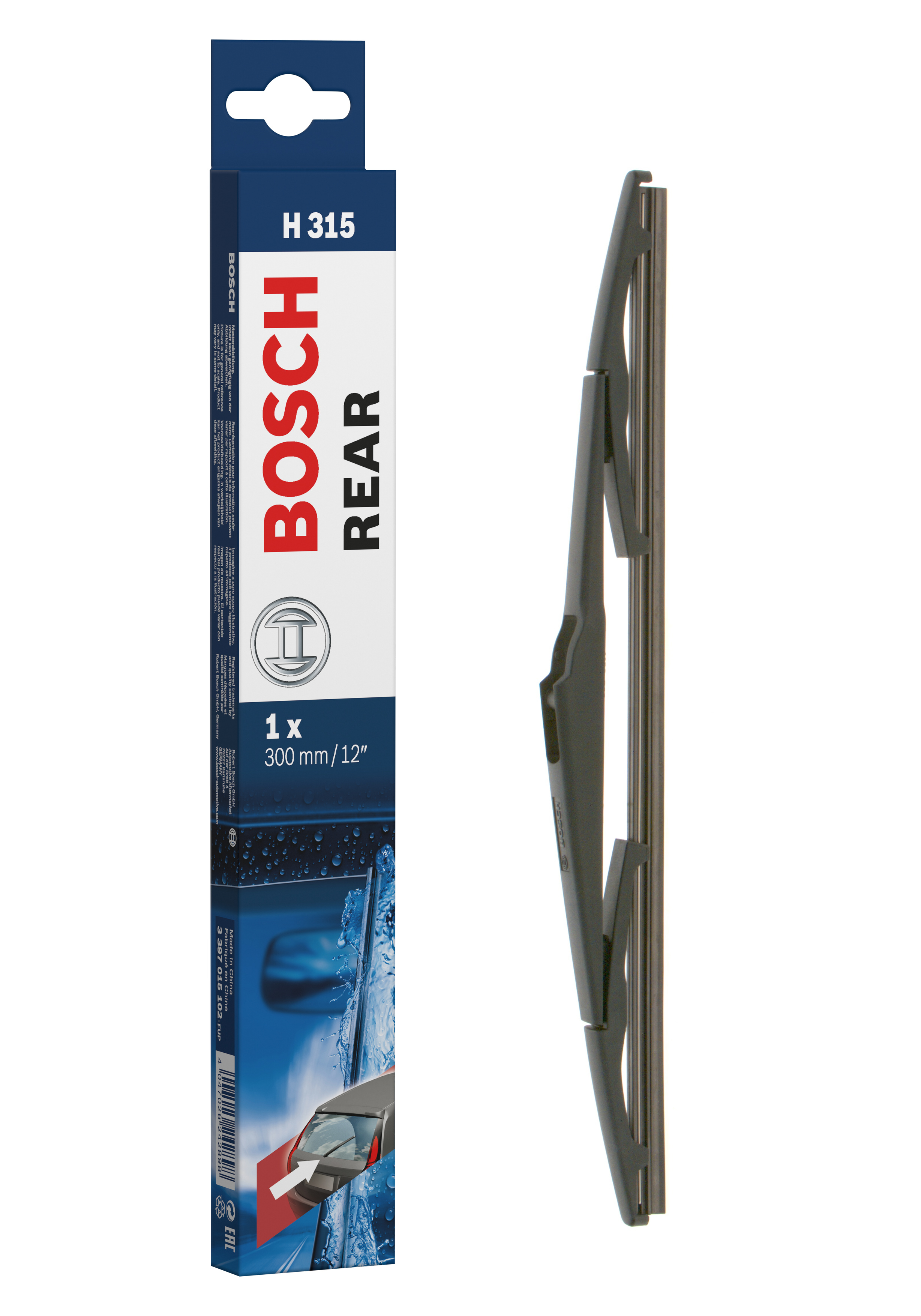 Ruitenwisserblad Bosch 3 397 015 102 - Bosch H315 - Ruitenwisser Rear - Lengte: 300 mm - wisserblad achter