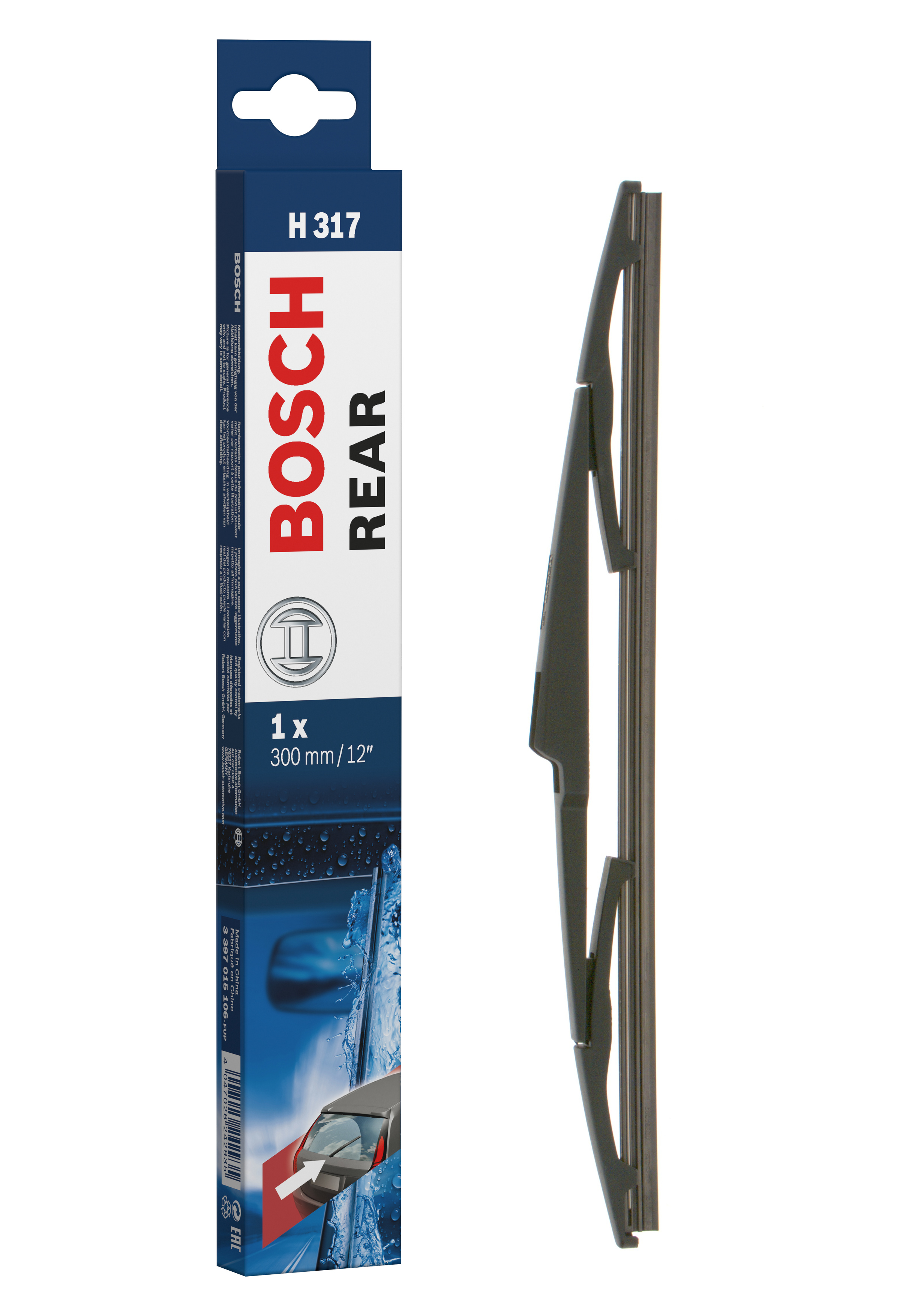 Ruitenwisserblad Bosch 3 397 015 106 - Bosch H317 - Ruitenwisser Rear - Lengte: 300 mm - wisserblad achter