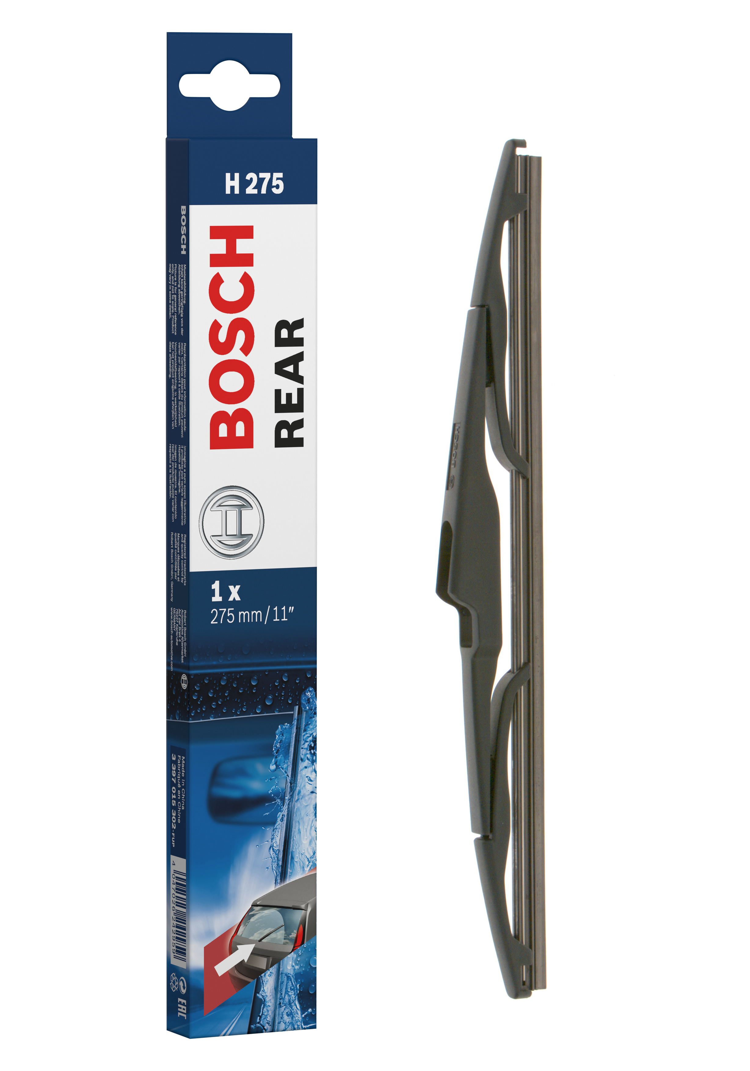 Ruitenwisserblad Bosch 3 397 015 302 - Bosch H275 - Ruitenwisser Rear - Lengte: 275 mm - wisserblad achter