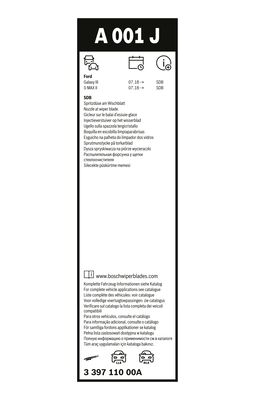 Bosch Ruitenwisserblad 3 397 110 00A